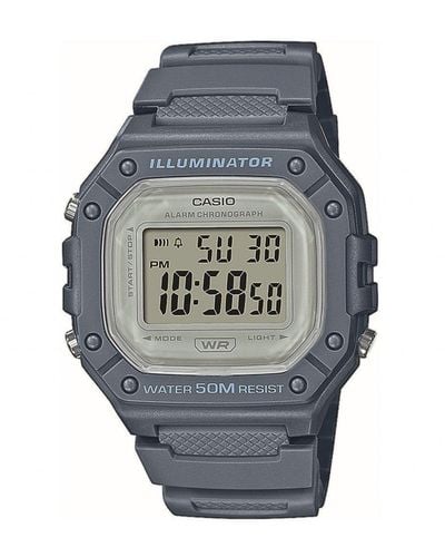G-Shock Grey Resin Plastic Digital Watch - W-218hc-2avef - Blue