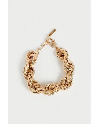 Warehouse Rope Chunky Chain Bracelet - Metallic