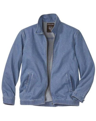 Atlas For Men Zip Lightweight Denim Jacket - Blue