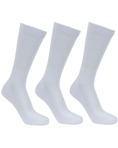 Trespass Sportsmen Ribbed Cuff Crew Socks (pack Of 3) - White