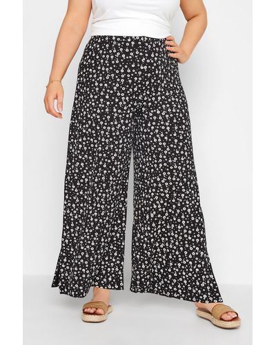 Yours Wide Leg Trousers - Black