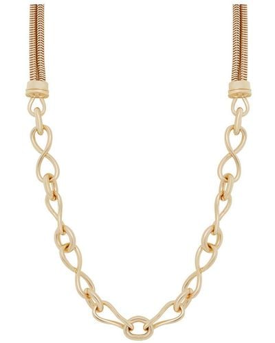 Mood Gold Polished Infinity Snake Chain Necklace - Metallic