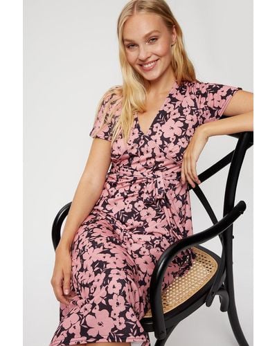 Dorothy Perkins Pink Floral Empire Midi Dress
