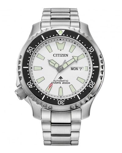 Citizen Automatic Dive Stainless Steel Classic Watch Ny0150-51a - Grey