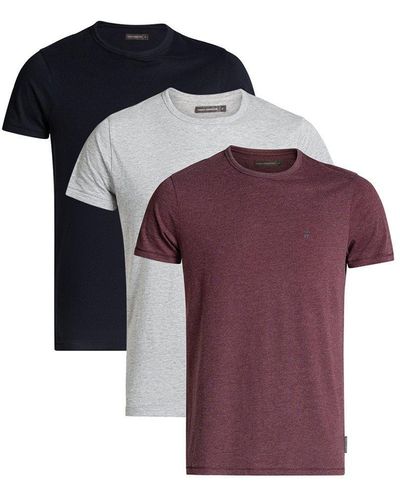 French Connection 3 Pack Crew Neck T-shirts - Purple