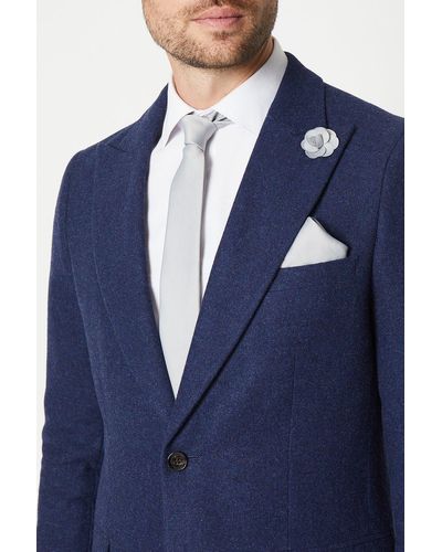 Burton Light Grey Wedding Plain Tie Set With Matching Lapel Pin