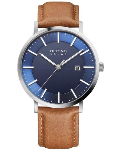 Bering Solar Stainless Steel Classic Analogue Solar Watch - 15439-507 - Blue
