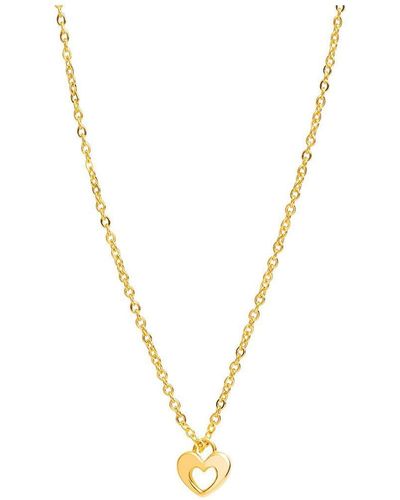 Pure Luxuries Gift Packaged 'jaen' 18ct Yellow Gold Plated 925 Silver Heart Necklace - Metallic