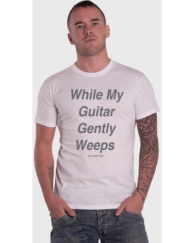 Beatles My Guitar Gently Weeps Text T Shirt - White