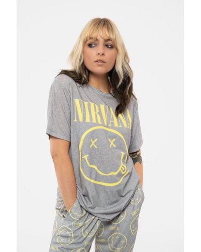 Nirvana Yellow Grunge Smile Pyjamas - Grey