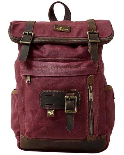 Gandys Burgundy Waxed Cotton Mini Bali Backpack - Red
