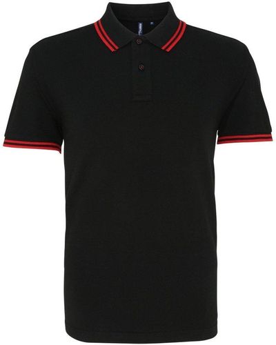 Asquith & Fox Classic Fit Tipped Polo Shirt - Black
