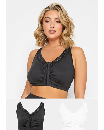 Yours 2 Pack Non Padded Lace Trim Bras Bras - Black