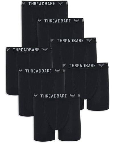 Threadbare 7 Pack 'lopez' Hipster Trunks - Black