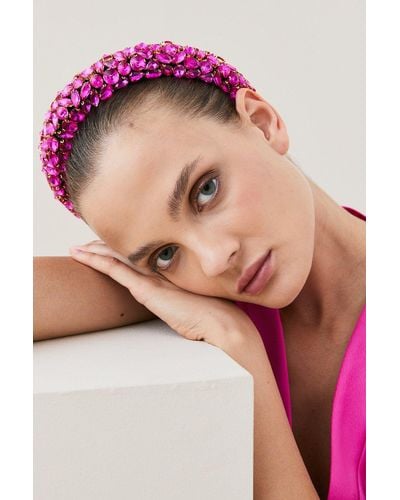 Karen Millen Jewelled Detail Headband - Pink