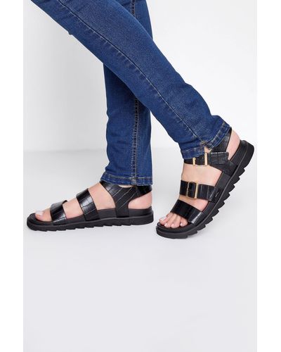 Long Tall Sally Buckle Strap Sandals - Blue
