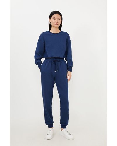 Karen Millen Jersey Cuffed Sweatpant - Blue