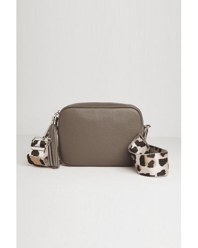 Betsy & Floss 'verona' Crossbody Tassel Bag With Leopard Strap - Brown
