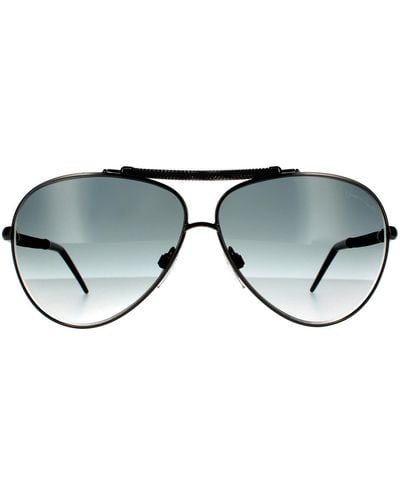 Roberto Cavalli Aviator Gunmetal Black Grey Gradient Metal Sunglasses Rc849s - Brown