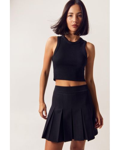 Nasty Gal Petite Tailored Pleated Mini Skirt - Blue