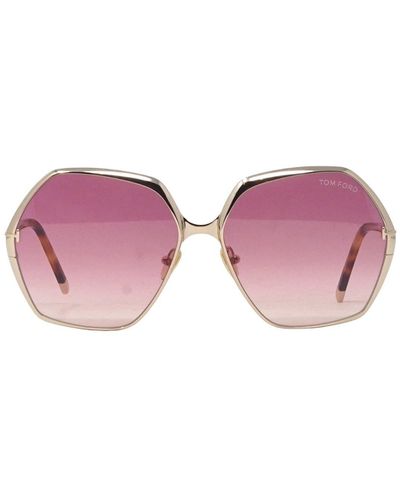 Tom Ford Fonda-02 Ft0912 28t Gold Sunglasses - Pink