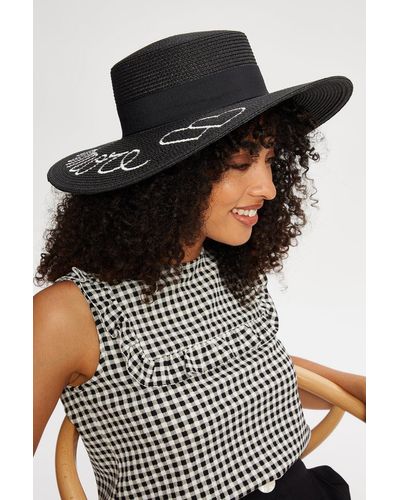 Dorothy Perkins Black Amore Straw Hat