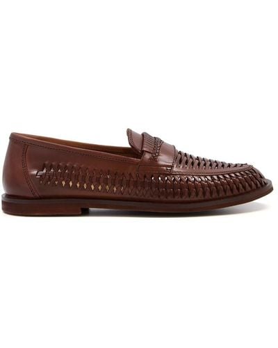 Dune Wide Fit 'brighton Roc' Leather Loafers - Brown