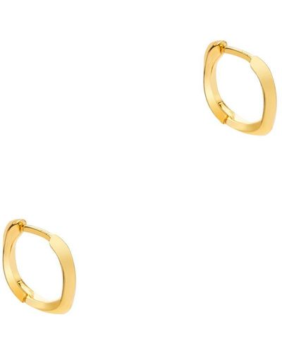 Pure Luxuries London Gift Packaged 'suzy' 18ct Yellow Gold Plated 925 Silver Square Hoop Earrings - Metallic