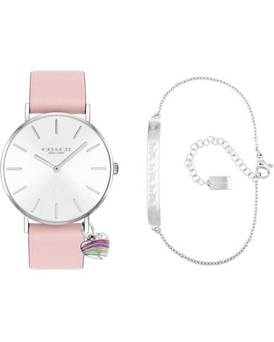 COACH Gift Set Stainless Steel Fashion Analogue Quartz Watch - 14000074 - White