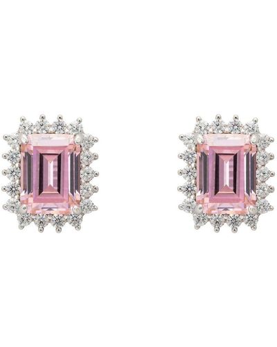 LÁTELITA London Elena Gemstone Stud Earrings Morganite Silver - Pink