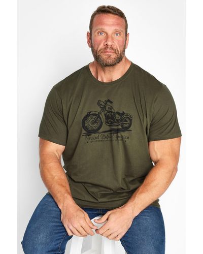BadRhino Usa Motorbike Printed T-shirt - Green
