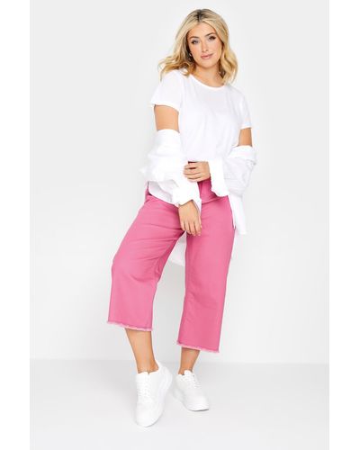 Yours Stretch Cropped Jeans - Pink