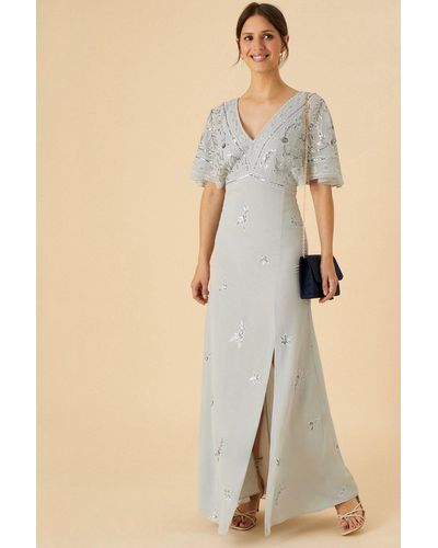 Monsoon 'elena' Embellished Maxi Dress - Natural