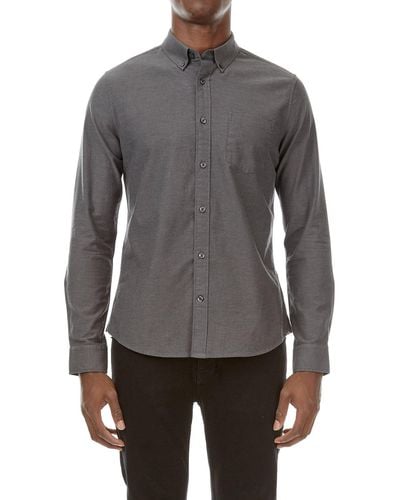 Burton Charcoal Long Sleeve Oxford Shirt - Grey