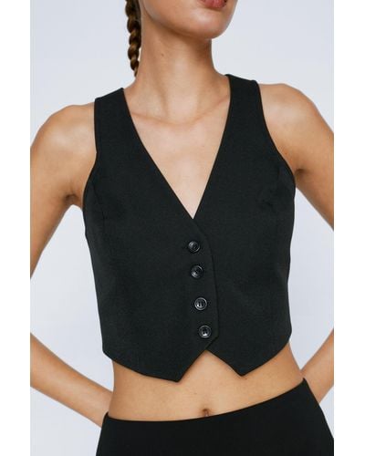 Nasty Gal Tailored Tailored Vest - Black