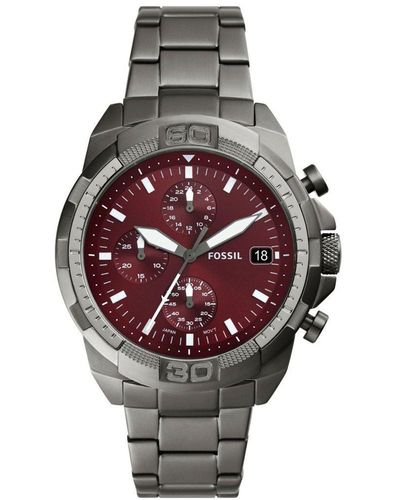 Fossil Bronson Stainless Steel Fashion Analogue Quartz Watch - Fs6017 - Red