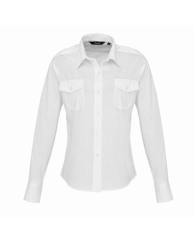 PREMIER Long-sleeved Pilot Shirt - White