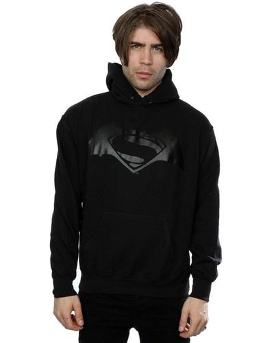 Dc Comics Batman V Superman Logo Print Hoodie - Black