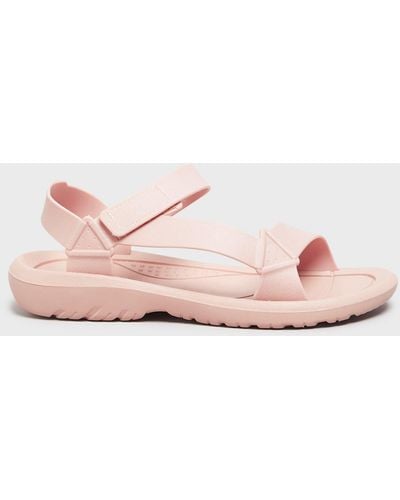 Yours Extra Wide Fit Velcro Strap Sandals - Pink