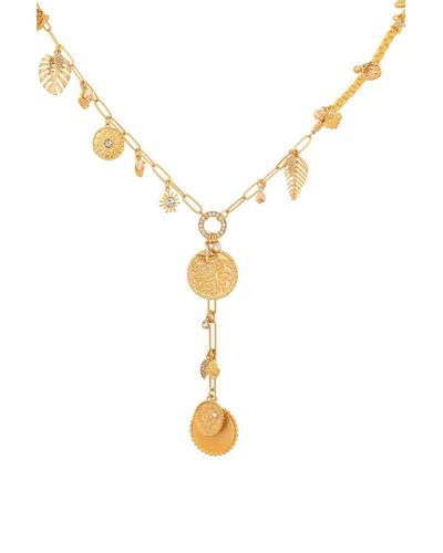 Bibi Bijoux Gold 'ibiza' Charm Long Lariat Necklace - Metallic