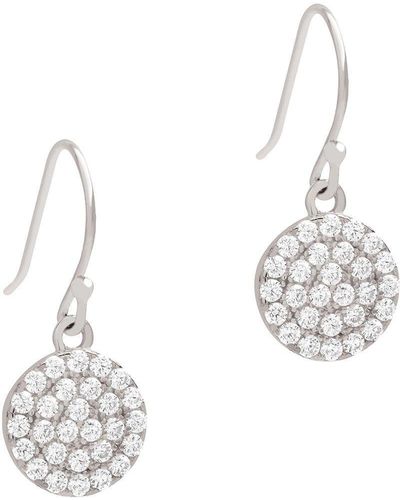 Pure Luxuries Gift Packaged 'fenella' 925 Silver Cubic Zirconia Sparkle Disc Earrings - White