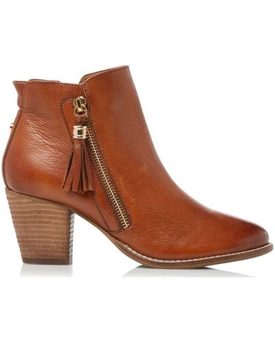 Dune 'profound' Leather Western Boots - Brown