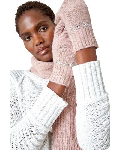 Roman One Size Embellished Knit Gloves - Multicolour