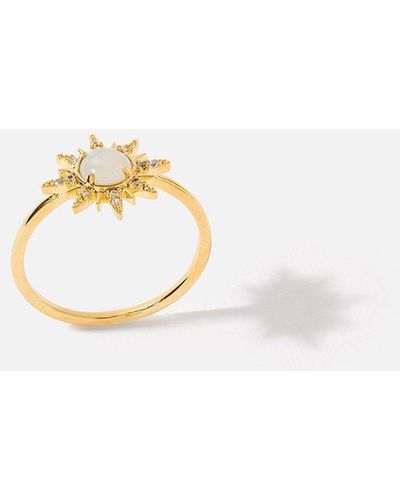 Accessorize Gold-plated Opal Starburst Ring - Metallic