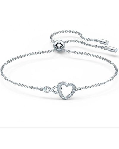 Swarovski Infinity Rhodium Plated Bracelet - 5524421 - White