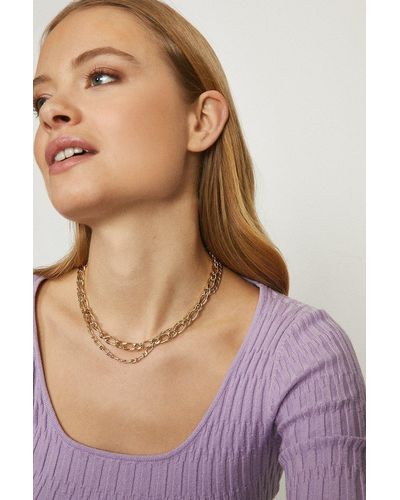 Coast Double Chain Necklace - Purple