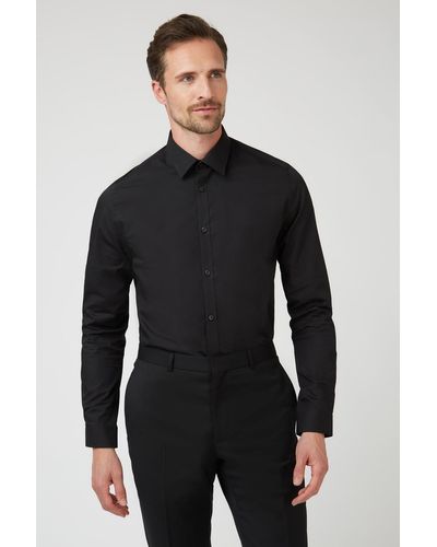 Limehaus Poplin Slim Fit Shirt - Black