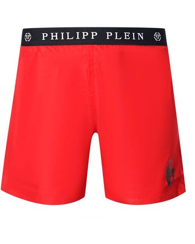 Philipp Plein Cupp14m01 52 Red Swim Shorts