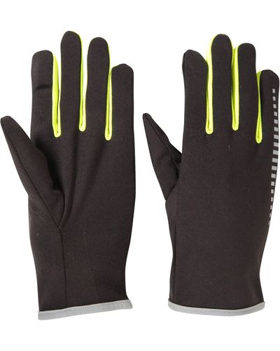Mountain Warehouse Running Gloves Breathable Antibacterial Active Mittens - Black
