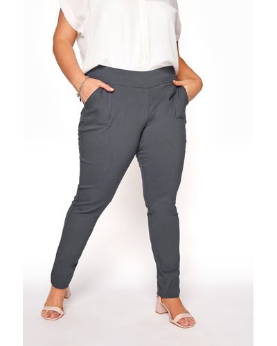 Yours Bengaline Stretch Trousers - Blue